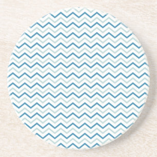 Dessous De Verre En Grès Motif Aqua Blue Chevron