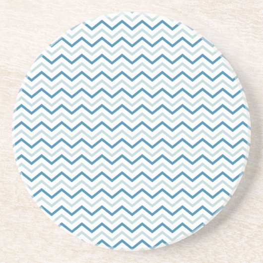 Dessous De Verre En Grès Motif Aqua Blue Chevron (Devant)