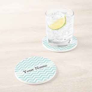 Dessous De Verre En Grès Motif Aqua chevron