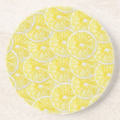 Dessous De Verre En Grès Motif aquarelle de tranches de citron (Devant)