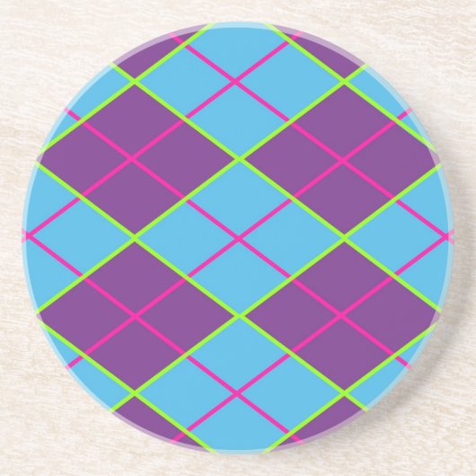 Dessous De Verre En Grès Motif Argyle Classique (Devant)