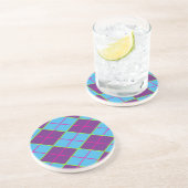 Dessous De Verre En Grès Motif Argyle Classique (Côté)