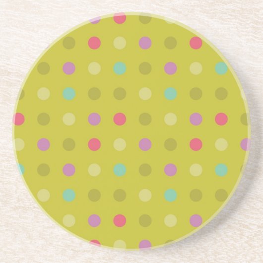 Dessous De Verre En Grès motif arrière - plan de Polka-dot (Devant)