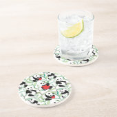Dessous De Verre En Grès motif avec de beaux pandas avec des coeurs (Côté)