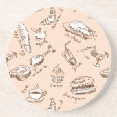 Dessous De Verre En Grès Motif avec la nourriture (Devant)