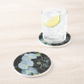 Dessous De Verre En Grès Motif blanc d'orchidées d'aquarelle (Côté)