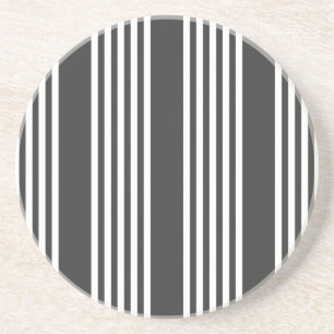 Dessous De Verre En Grès Motif blanc et charbon de bois à cinq bandes