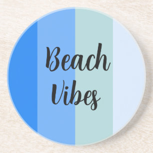 Dessous De Verre En Grès Motif Bleu