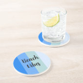 Dessous De Verre En Grès Motif Bleu (Côté)