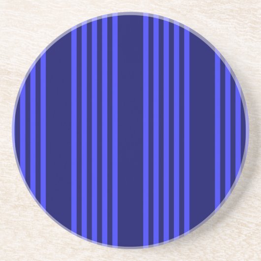 Dessous De Verre En Grès Motif bleu cinq bandes (Devant)