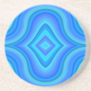 Dessous De Verre En Grès Motif bleu rétro