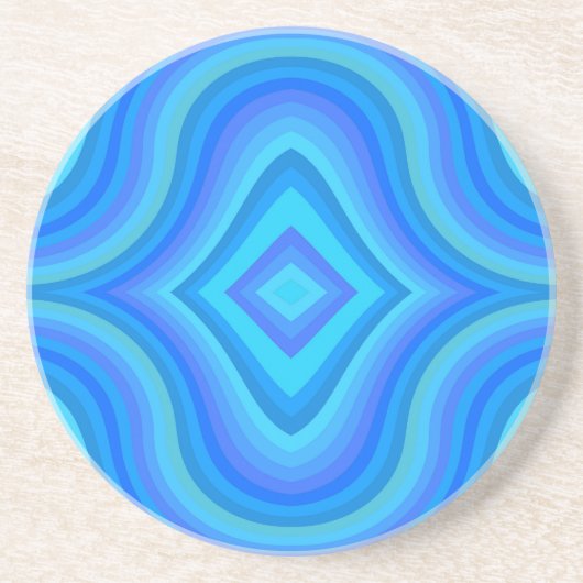 Dessous De Verre En Grès Motif bleu rétro (Devant)