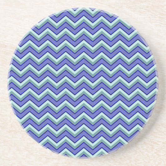Dessous De Verre En Grès Motif Blue Sapphire Chevron (Devant)