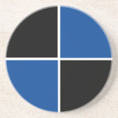 Dessous De Verre En Grès motif carré cool noir et bleu (Devant)