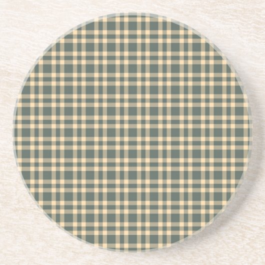 Dessous De Verre En Grès Motif carreaux vert jaune (Devant)