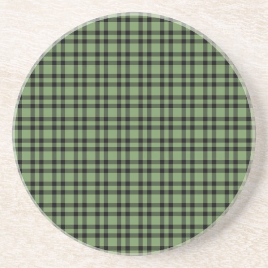 Dessous De Verre En Grès Motif carreaux vert noir (Devant)