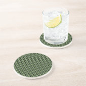 Dessous De Verre En Grès Motif carreaux vert noir (Côté)