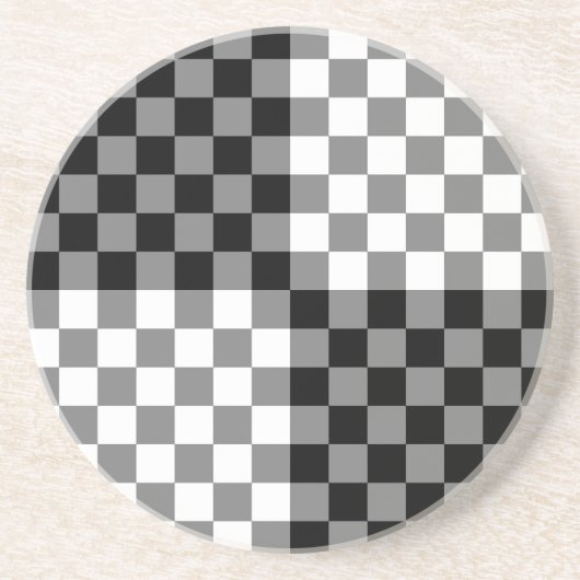 DESSOUS DE VERRE EN GRÈS MOTIF CHECKERBOARD (Devant)