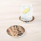 Dessous De Verre En Grès Motif Cheetah (Côté)