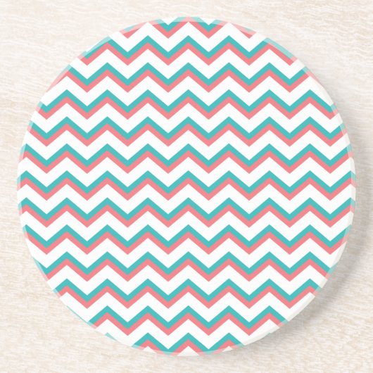 Dessous De Verre En Grès Motif Chevron Sud-Ouest (Devant)