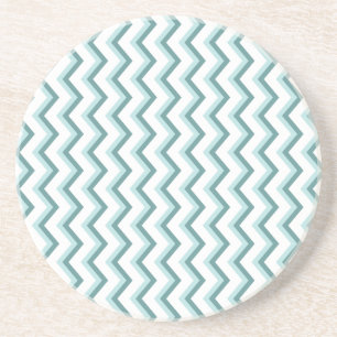 Dessous De Verre En Grès Motif Chevron ZigZag dans Mint Green