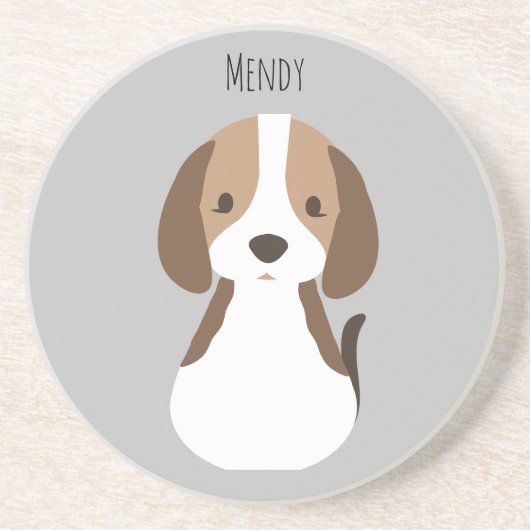 Dessous De Verre En Grès Motif chien gris mou (Devant)