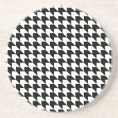 Dessous De Verre En Grès Motif classique noir en houndstooth (Devant)