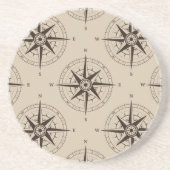 Dessous De Verre En Grès Motif Compass de navigation (Devant)