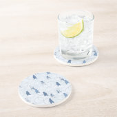 Dessous De Verre En Grès motif comportant un ours gris (Côté)