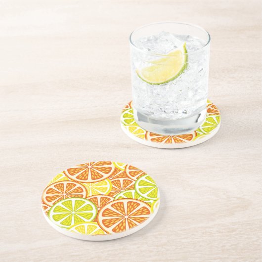 Dessous De Verre En Grès Motif d'agrume (Côté)