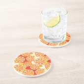 Dessous De Verre En Grès Motif d'agrumes oranges rétro (Côté)