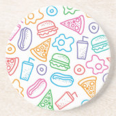 Dessous De Verre En Grès Motif d'aliments de préparation rapide (Devant)