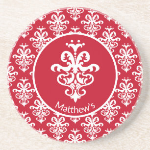 Dessous De Verre En Grès Motif Damas Ornat