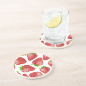 Dessous De Verre En Grès Motif d'aquarelle de fraises (Côté)