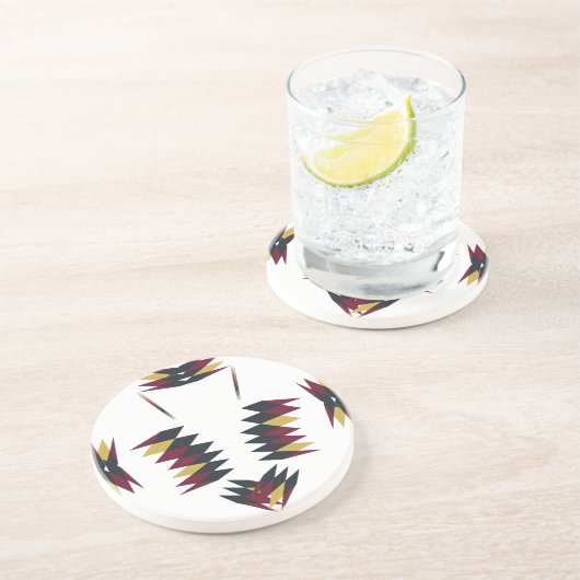 Dessous De Verre En Grès Motif d'art autochtone du sud-ouest (Côté)