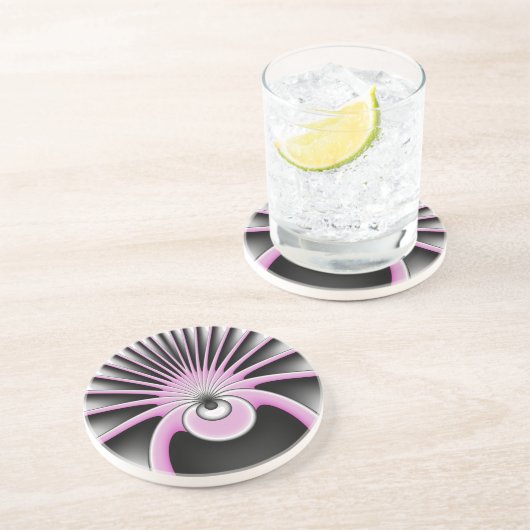 Dessous De Verre En Grès Motif d'art fractal Abstrait moderne (Côté)