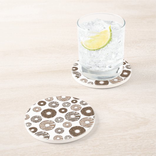 Dessous De Verre En Grès Motif de beignes, beignets de chocolat, beignets d (Côté)