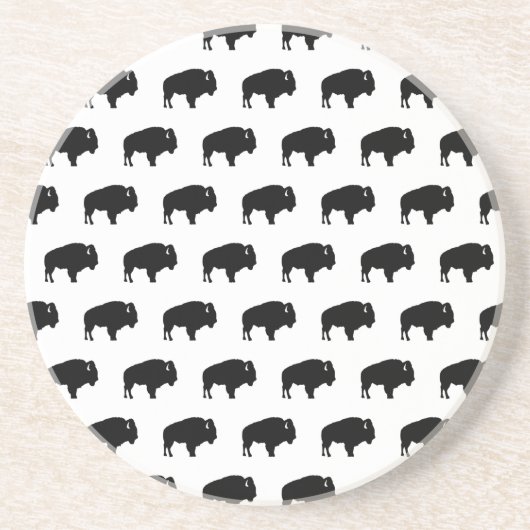 Dessous De Verre En Grès motif de bison (Devant)