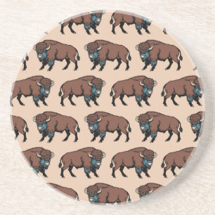 Dessous De Verre En Grès Motif de bison de Buffalo