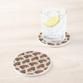 Dessous De Verre En Grès Motif de bison de Buffalo (Côté)
