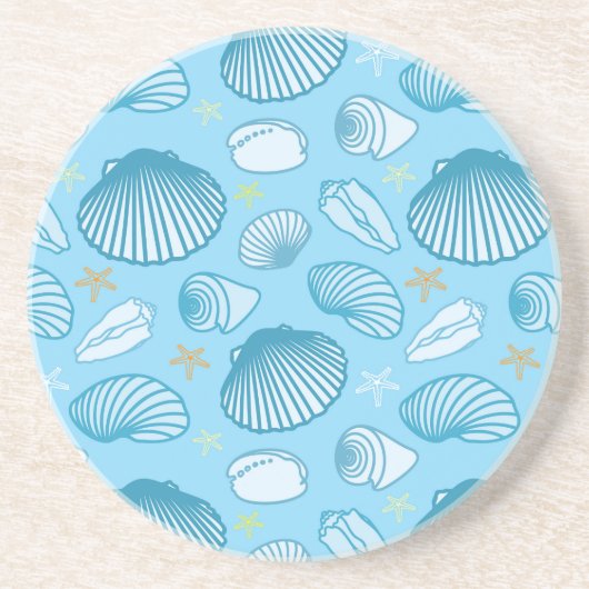 Dessous De Verre En Grès Motif de bleu d'océan (Devant)