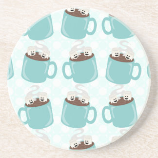Dessous De Verre En Grès Motif de bonheur de chocolat chaud