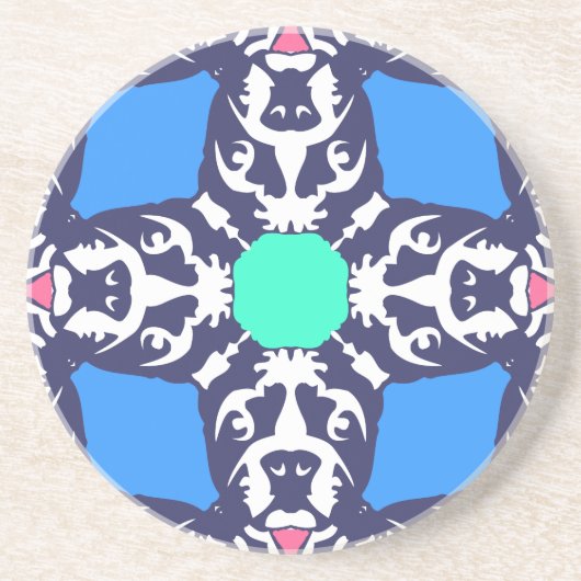 Dessous De Verre En Grès Motif de Bouledogue Français (Devant)