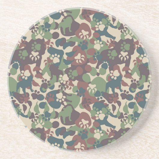 Dessous De Verre En Grès Motif de camouflage de chien (Devant)