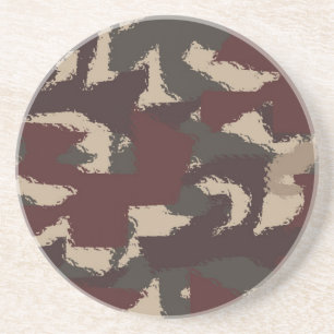 Dessous De Verre En Grès Motif de camouflage militaire Abstrait