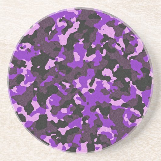 Dessous De Verre En Grès Motif de camouflage violet (Devant)