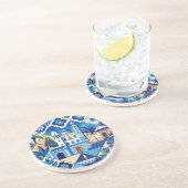 Dessous De Verre En Grès Motif de carreaux Azulejo (Côté)