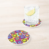 Dessous De Verre En Grès motif de cercles (Côté)