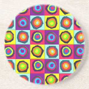 Dessous De Verre En Grès Motif de cercles colorés