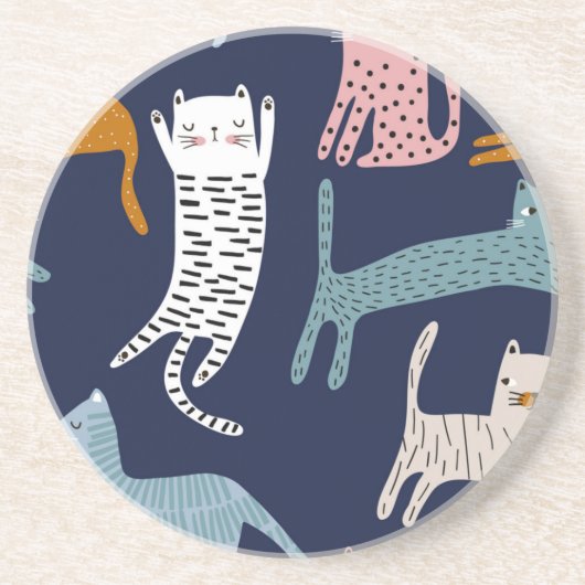 Dessous De Verre En Grès Motif de chat (Devant)